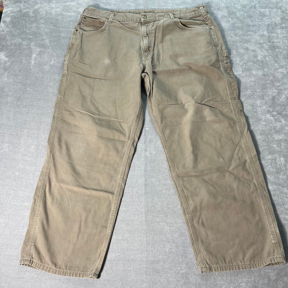 Carhartt Mens Loose Fit Canvas Work Pants Brown B159 MUS Utility Carpenter 42*